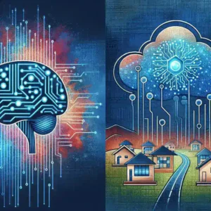 "AI技術が地方医療の質を向上させる様子を示す画像 - 医療革新に寄与するデータ分析と診断支援"
